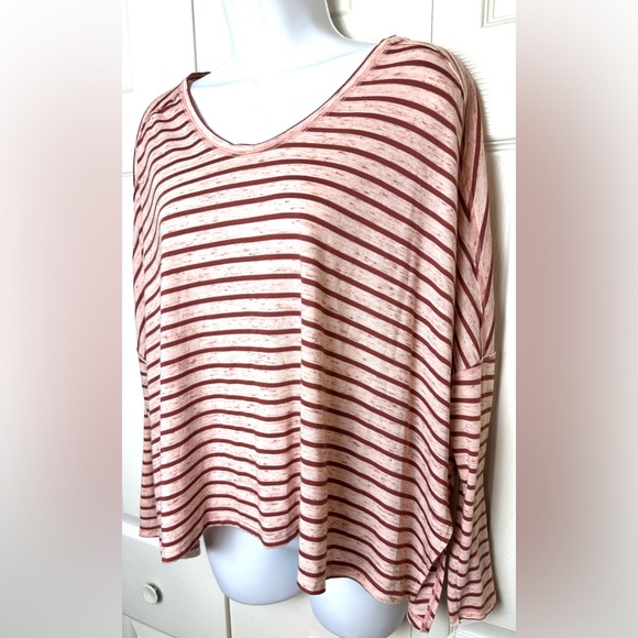WE THE FREE People Pandoras Box Striped Tee Shirt Top Blouse Oversized Boxy Fit - Picture 3 of 11